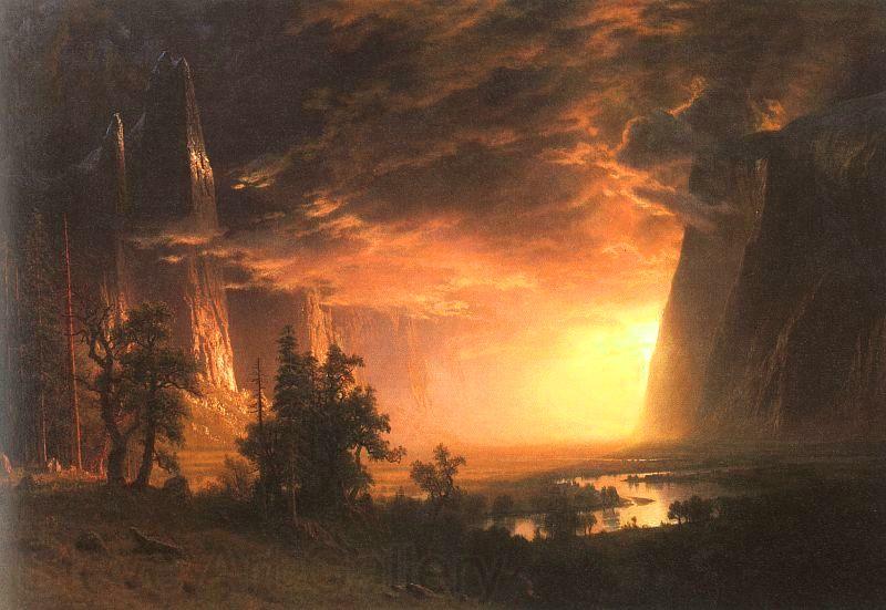 Albert Bierstadt Sunset in the Yosemite Valley Spain oil painting art